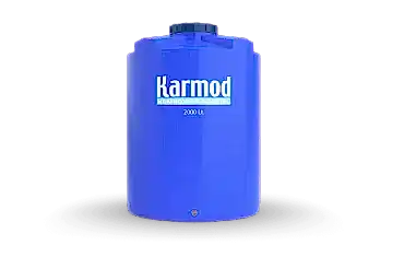 Sıvı depolama için mavi renkli 2 ton plastik dikey su deposu